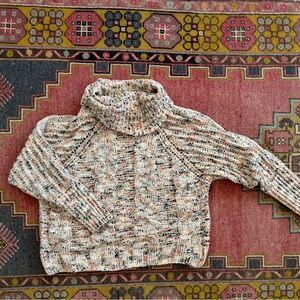 Moon and Madison Cozy Confetti Multicolor Turtleneck Sweater Sz Medium